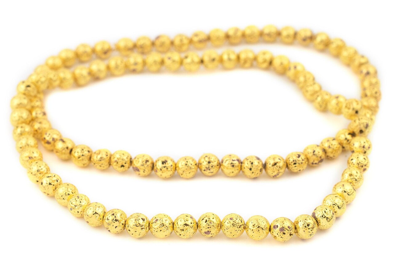 The Bead Chest® Metallic Electroplated Lava Beads, 15 Inch Strand, Available in 6 Colors